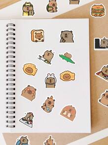 64pcs Capybara Stickers Cute Brown Stickers, Vinyl Waterproof Stickers For Laptop,Decorate Party Skateboard Phone Case Water Cup Guitar Sticker Sticker Can Diy Sticker