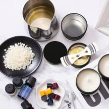 Black Jar Essential Oil Aromatherapy Candle Handmade DIY Accessories - Suitable For Adults, Teenagers, Beginners Candle Making Set - Includes Soy Wax, Mixing Spoon, Wax Pouring Cup, Wax Storage Jar, Essential Oil, Candlewick, Cotton Core Rack - DIY Beginner's Complete Candle Making Set - Artistic Handmade Set - Suitable For Easter, Thanksgiving, Valentine's Day, Father's Day, Mother's Day Gifts - Multicolor - View 5