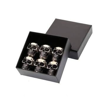 6Pcs Dark Skull Fridge Magnets Metal Style Decorative Unique Home Refrigerator Magnets