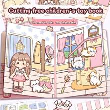 Pre-Cut Colorful Paper Doll Stickers For DIY Craft, Quiet Book, Handmade Activity Toys For Cat Cafe Theme, New Design Educational Collage Books,Back To School - Multicolor - View 2