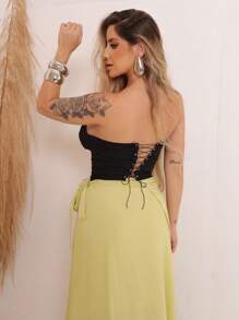 Women's Wrap Skirt With Viscose Lining - Hijau - View 6