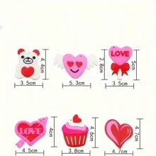 6 piezas Decoraciones del Día de San Valentín, pulseras de silicona que se pueden golpear, pulsera de fiesta que se puede golpear