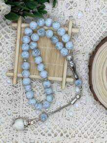 33pcs Colorful Glass Seashell Design Prayer Beads Bracelet