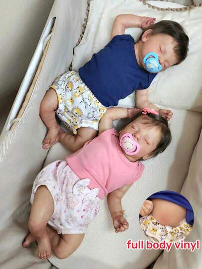 1pc 45CM/18Inc Lifelike Cute Reborn Dolls, Brother And Sister Sam, Realistic Painted Baby With Rooted Hair, Washable Newborn For Gifts(No Plush)