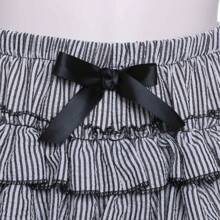 Womens Lolita Bloomers Ruffles Pumpkin Pants Bottom Shorts Lace Trim Layered High Waist Shorts Pettipants - 黑色 - 查看 3