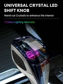 Acodo Pomo de palanca de cambios de cristal para coche, palanca de cambios con asa de cristal RGB LED, enchufar y usar, montaje lateral, agarre cómodo, resistente a arañazos, compatible con Lexus, Mitsubishi, Audi, Mercedes-Benz, Toyota