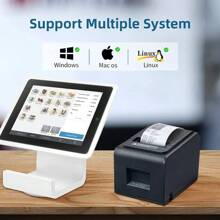 Vretti Thermal Receipt Printer 3'1/8 80mm Direct Thermal Printer With USB Serial Lan Port - POS Printer ESC/POS Command Support Cash Awer - USB+串口+網絡 - 查看 4