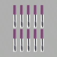 Set de 1/5/10 piezas botellas de aplicador de delineador de ojos transparentes recargables de tamaño de viaje con tapa morada, recipientes de 5ml para rellenar maquillaje de ojos
