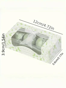 1 bộ lọ đựng muối và hạt tiêu bằng gốm "Hai hạt đậu trong một quả đậu", 12cm/4,72in, hộp quà dễ thương, đồ trang trí nhà sang trọng, quà cưới, phụ kiện nhà bếp - màu xanh lá - Xem 3