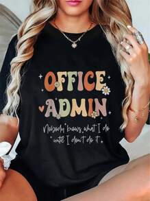 Office Admin Front Desk Administration School Admin Team Fun T-Shirt Casual Short Sleeve Shirt