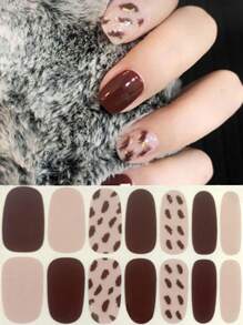 Leopard Print, Y2K Style Mix & Match Full Cover Nail Stickers, Easy To Apply With Dotted Lines Nails - Multicolor - View 43