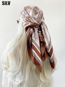 1 件 90 厘米佩斯利图案方形围巾，可作为头巾、头巾或头巾日常使用，头巾、发带、头带非常适合装扮您的外观 - 彩色 - 查看 39