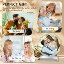 1 st. Gepersonaliseerde fotokristallen hanger, aanpasbare fotohanger met displaystandaard, perfect aandenken voor koppels, perfect feestelijk cadeau voor Nieuwjaar en Valentijnsdag!