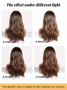 FIVE STARS High Quality 22-Inch Synthetic Heat-Resistant Fiber Wig With Long Curly Bangs In Multiple Colors Ladies Wig Is Perfect For Holiday Party Everyday Wear - Brown - View 8