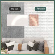 10/20 件 3D 墙板，即剥即贴 3D 壁纸，自粘防水泡沫板，适用于客厅、卧室、洗衣房、厨房、壁炉、电视墙装饰 - 白色 - 查看 7