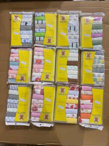 Pack Of 8 Multi-Colored Random Hair Cute Soft Baby Towels Feeding Towels, Baby Towels, - Multi-color Mixed Hair - View 3