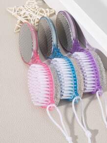 1/2pcs, (4 In 1) Pedicure Paddle Kit Tool With Pumice Stone For Feet, Foot Hand Toe Nail Cleaning Brush, Metal File And Emery Board, Manicure Foot Rasp Callus Remover Pedi Set - Multicolor - View 8