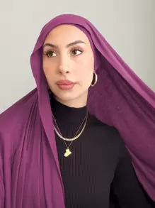 1pc Solid Color Elegant & Soft Scarf, Ladies' Rayon Headband, Breathable Headscarf For Daily Wear