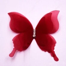 20 de bucăți de țesătură din organza de culoare degradată, aplicații de fluturi, 3D, 5 cm, fluture din șifon, visător, translucid, decorare artizanală pentru cusut - Multicolor - Vizualizare 13