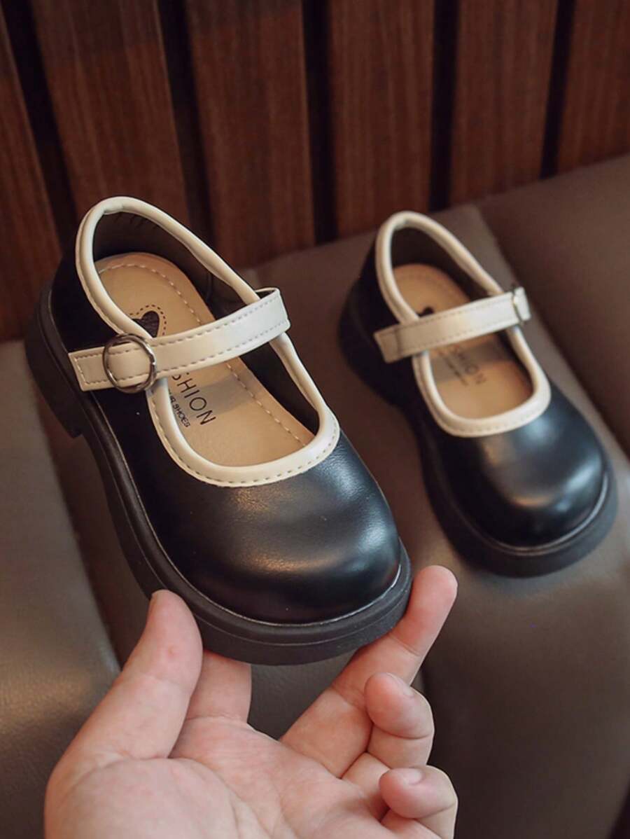 Mädchen Lederschuhe Prinzessinnenschuhe, schwarze Weichsohlenschuhe für Kinder, Neu Frühling Herbst 2025, Studentenauftrittschuhe - Schwarz - Übersicht 1