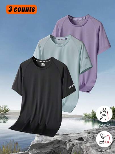 Women's Outdoor Quick-Dry Short Sleeve Running Exercise Breathable Lightweight Training Suit Top T-Shirt, Spring/Summer