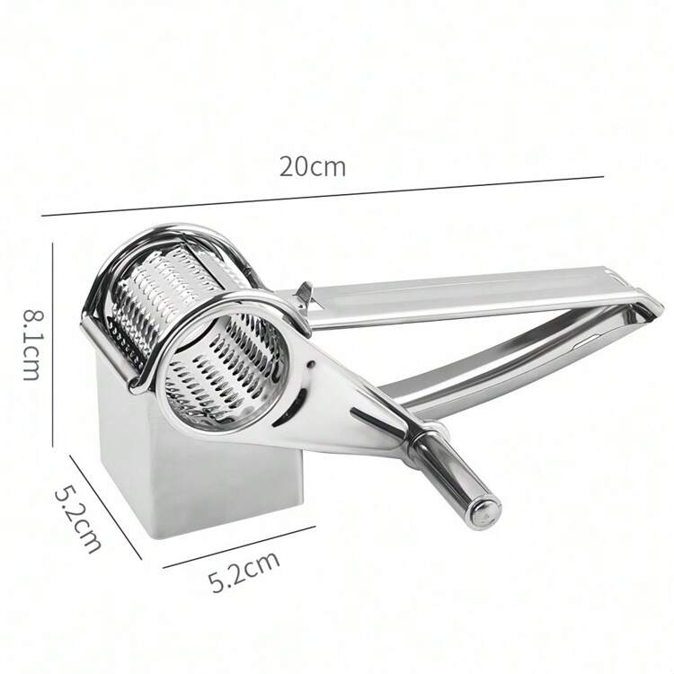 1PC Máy bào phô mai quay tay bằng thép không gỉ đa chức năng rau củ sô cô la cà rốt máy thái lát gừng quay, tiện lợi nhanh chóng hiệu quả chất lượng cao, dụng cụ nhà bếp - Bạc - Xem 11