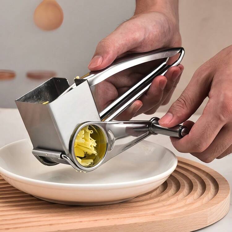 1PC Máy bào phô mai quay tay bằng thép không gỉ đa chức năng rau củ sô cô la cà rốt máy thái lát gừng quay, tiện lợi nhanh chóng hiệu quả chất lượng cao, dụng cụ nhà bếp - Bạc - Xem 6