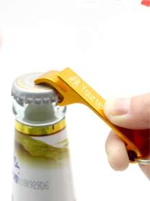 LICVIC 50/100/150/200 定制文字开瓶器钥匙扣，个性化彩色啤酒开瓶器，定制高档不锈钢钥匙扣开瓶器，可定制饮料开瓶器，个性化文字啤酒开瓶器钥匙扣，服装配饰，时尚秋季风格，送给男朋友、女朋友、家人和朋友的礼物。 - 風格A - 查看 6