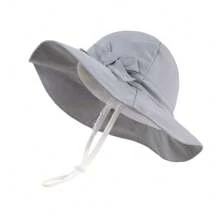 Sombrero de sol con decoración de lazo ajustable, adecuado para niños pequeños, niños, bebés y niñas - Gorro de lavabo ala grande con lazo en color liso - Ver 13