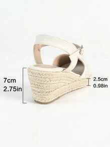 Sandalias de cuña de alpargata de encaje para mujeres, sandalias de plataforma de verano de punta cerrada, de tacón alto y trenzadas, elegantes y versátiles