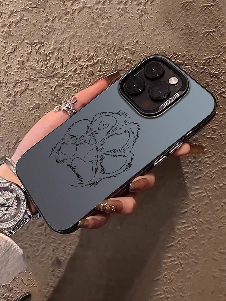 1 件可爱狗爪印美学手机壳，兼容 17/17 Plus/17 Pro/17 Pro Max/16 Pro Max、11 15 14 13 12 Pro Max Plus，黑色和银色防震手机壳，送给爱狗人士的礼物，兼容摩托罗拉 Moto G85，兼容 Infinix Hot 50 Pro+ 防水防摔防刮 - 黑色 - 查看 1