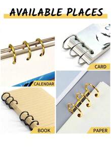 2 piezas de anillos para encuadernación de libros, anillos sueltos para hojas sueltas, anillos abiertos para calendario, diario, colores surtidos, anillos de hojas sueltas de fácil apertura y cierre, accesorios de calendario
