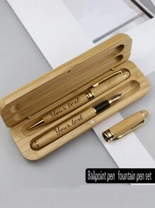 Caja de regalo de pluma personalizada, pluma de bambú y metal, regalo creativo con logotipo, pluma neutra de oficina, regreso a la escuela, multifuncional, ornamental, reutilizable, moderna, colorida, linda, vintage, de dibujos animados, Kawaii, personalizada, única, para trabajadores, clientes, estudiantes, para negocios/trabajo/oficina, para la escuela, suministros escolares, regreso a la escuela, para oficina, para la escuela, para el aula, para regalos de maestros, para la universidad, para colegas, para dormitorios, para maestros, para niños y niñas, para adolescentes, estudiantes de secundaria, estudiantes de secundaria, estudiantes universitarios, estudiantes universitarios, primer año, segundo año, estudiantes menores