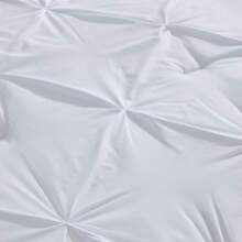 Queen Comforter Set, 7pc Bed In A Bag, Pleated Bedding Comforter Sets Queen, Gray/Silver - 5-white - View 9