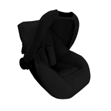 Combo - Baby Car Seat Cover, Sun Protection Hood And Belt Protectors - Various Colors - Black - View 2