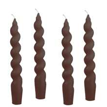 2 盒，4 件/套螺旋扭曲蜡烛，多色可选（白色、黑色、红色、黄色、棕色、橙色、紫色、粉色、浅蓝色），8 小时燃烧时间无滴香薰螺旋柱蜡烛适用于晚宴、婚礼、餐桌摆饰、家居装饰、可爱蜡烛礼物