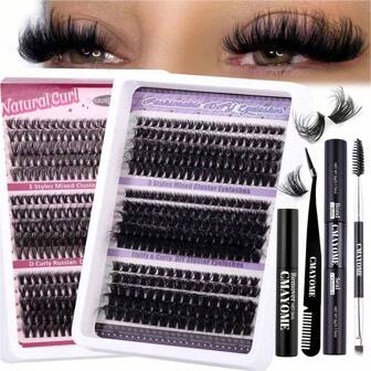 1入組新款式DIY分髮式睫毛延長100D高容量D捲亂瀏海厚卷實感假睫毛