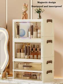 Dust-Proof High-End Drawer Organizer, Storage Racks For Cosmetics And Skincare Products, Makeup Vanity Table - Multi-Layer Drawers Dual Cabinet Storage Rack