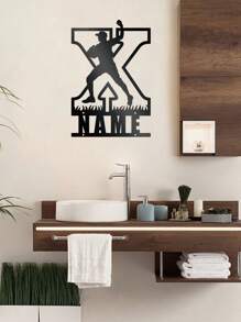 1pc, Custom Decorative Letters, 26 Letter Pattern Decorative Metal Art Custom Surname Logo, Indoor And Outdoor Wall Decoration, Front Door Sign, Custom First Name Personalized Last Name Sign, Personalized Wall Hanging, Wall Decoration, Wall Art, Personalized Living Room Wall Art, Metal Room Decoration, Metal Living Room Interior Decoration, Metal Wall Decoration, Metal Wall, Metal Home Decoration. Gifts Birthday Graduation - Multicolor - View 5