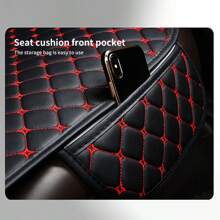 2pcs Universal Leather Car Seat Cushion - Four-Season Comfort, Non-Slip Star-Stitched Design For Front Seat And Backrest - Star Leather - View 8