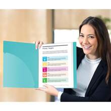 Binder With Plastic Sleeves 60-Pocket (Aqua) - Presentation Book, 8.5 X 11 Portfolio Folder With Clear Sheet Protectors, Displays 120-Page Documents, Certificates, Important Papers