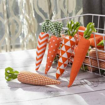 Easter Stuffed Fabric Carrot Ornament Artificial Vegetable Carrot Home Decor Easter Party Photo Prop Birthday Decoration Supplies