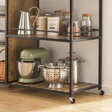 SoBuy SVW18-F, Serving Trolley Kitchen Trolley Cart Mobile Kitchen Shelf Kitchen Storage Trolley With 5 Shelves - Brown - View 9