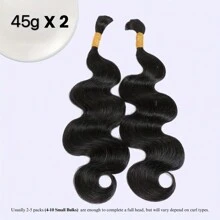 Body Wave Bulk Hair Extensions For Braiding Brazilian Remy Human Hair Braiding No Weft 2 Bundles/Pack 100g For Boho Knotless Braids Wholesale Hair Human Hair Bulk No Weft Natural Black - Natural Black - View 9