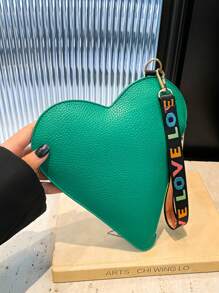 1 件心形手提包、化妆包、零钱包、女士手提包、个性化心形储物袋、小钱包、口红包、便携式迷你储物袋、情人节/节日礼物旅行必需品节日必需品