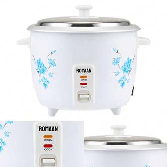 1L Mini Rice Cooker Steamer With Removable Nonstick Pot, Keep Warm Function , One Half Quart, For Soups, Stews, Grains & Oatmeal