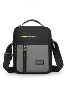 男士拉链手提包，新款时尚斜挎包，小方包，可作单肩包、斜挎包、手提包使用，配有可调节肩带，实用拉链，防水耐用，容量充足，适合日常使用，情人节礼物，夏季包，春假旅行包，单肩包，斜挎包，背包，邮差包，男士小包，男士单肩包，帆布手提包，相机包，侧包，防水背包，假日包 - 彩色 - 查看 13