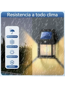 Paquete de 2 luces de pared solares impermeables para jardín - Negro - Ver 6