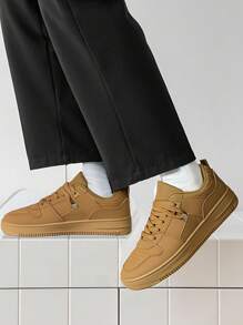 Zapatillas deportivas tenis de moda y casuales para hombre , Zapatos Casuales de Suela Gruesa Para Hombre , Zapatos de skate con suela gruesa para hombre ,  cómodos zapatos deportivos casuales para exteriores, para parejas ,Zapatos deportivos para hombres - Amarillo - Ver 2