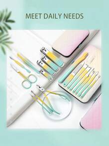 Nail Clipper Set, Stainless Steel Manicure Tools, Nail Care Set, Manicure Set, Unisex Nail Grooming Set, Professional Manicure & Pedicure Set (All Shell Colors Random) - Multicolor - View 4